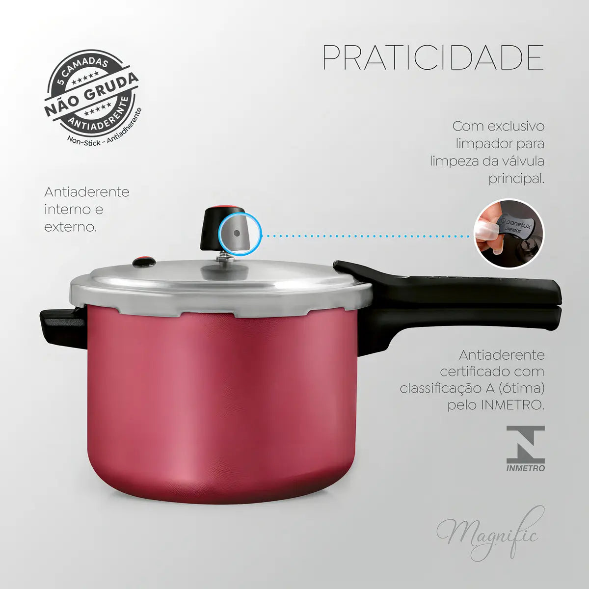 Jogo De Panelas De Alumínio Antiaderente Magnific 10 Peças Cereja - Panelux - Image 2