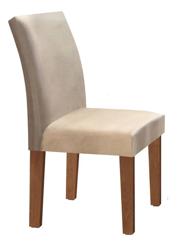 Imagem 9 de 10 de Conjunto Sala De Jantar Mesa Tampo Mdf 6 Cadeiras Espanha Fa Cor Chocolate/off White