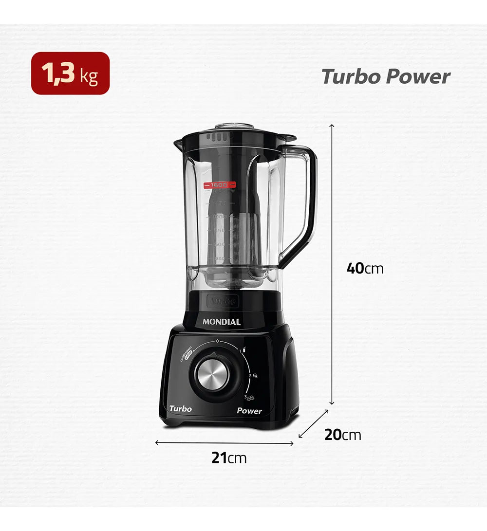 Liquidificador Turbo Power Mondial 550W - L-99 FB - Image 8