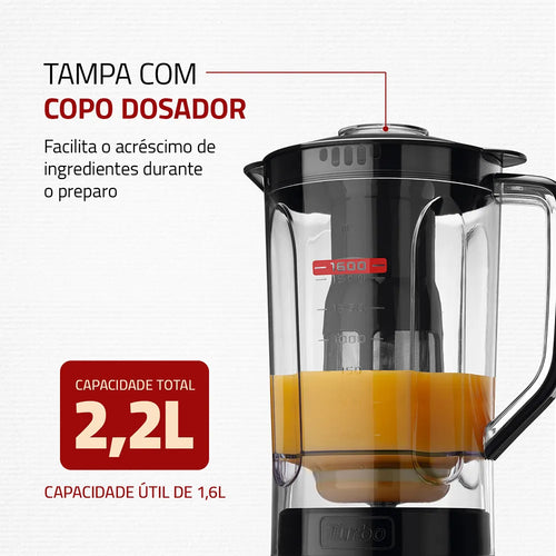 Imagem 5 de 8 de Liquidificador Turbo Power Mondial 550W - L-99 FB