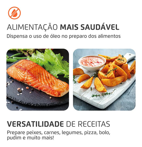 Imagem 6 de 8 de Air Fryer Forno 12L Afon-12l-gi 2000w Digital Mondial - Preto/Inox