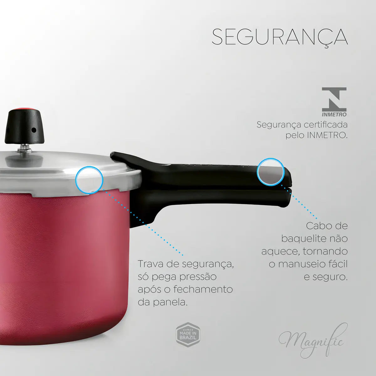 Jogo De Panelas De Alumínio Antiaderente Magnific 10 Peças Cereja - Panelux - Image 4