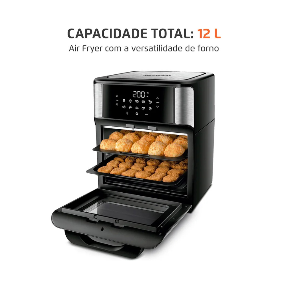 Air Fryer Forno 12L Afon-12l-gi 2000w Digital Mondial - Preto/Inox - Image 2