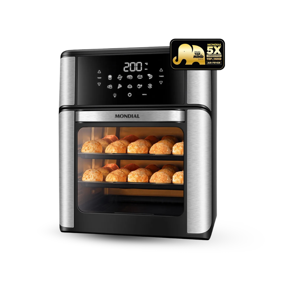 Air Fryer Forno 12L Afon-12l-gi 2000w Digital Mondial - Preto/Inox - Image 1